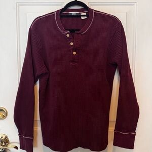 GAP Burgundy Ribbed Henley